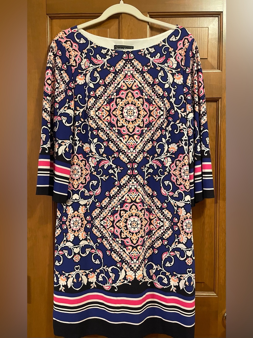 Jessica Howard Navy Medallion-Print Dress